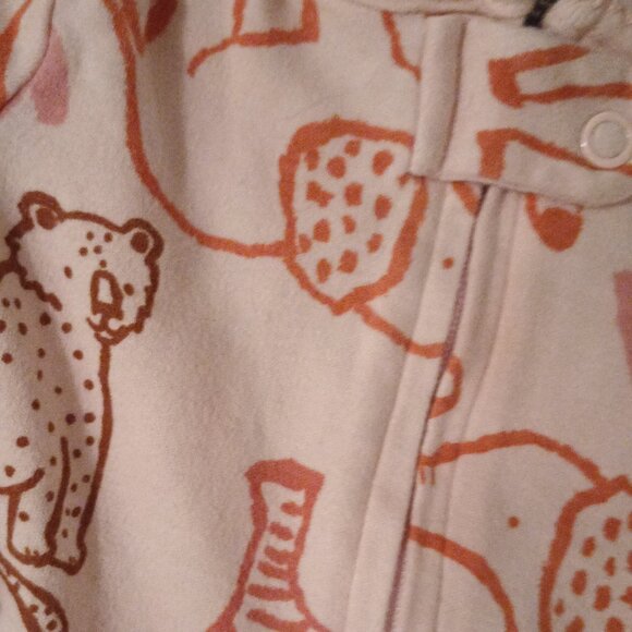 Zoo animal print, 0-3 months, zip up, feet pajamas - Picture 2 of 3